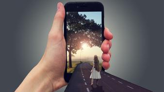 Photoshop Girl road phone