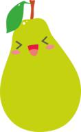 clipart of the green pear with face