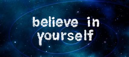 belive in yourself text drawing