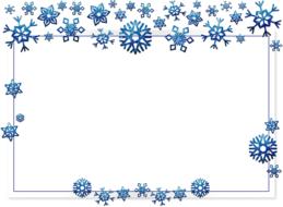 frame border card snow drawing