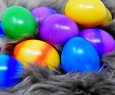 green, blue and yellow Easter egg