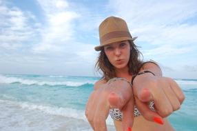 Women Beach Bikini finger