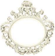 luxury oval vintage white frame