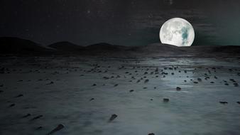 full moon, winter night