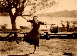 Mary Pickford Dancing Happy, vintage photo of American-Canadian film actress