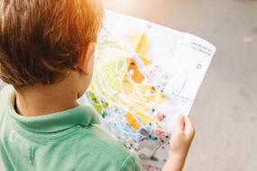 Child Boy with map