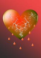 broken bleeding heart, drawing