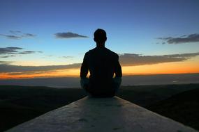 Meditation View Sunrise man