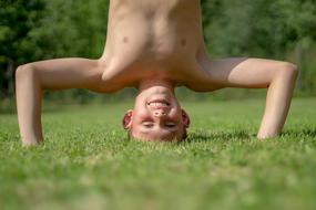 Boy Standing on head