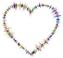 music, colorful heart shape wave