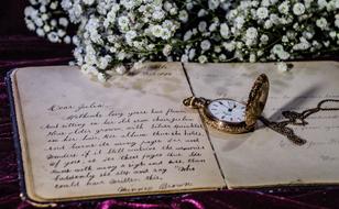 Vintage Romantic letter and flowers