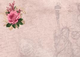 roses background image vintage drawing