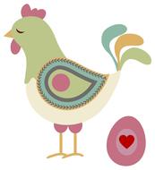 abstract chicken and egg drawing