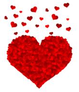 small hearts forming big one, st valentineâs day drawing