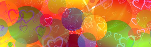 clipart of the colorful hearts and circles banner