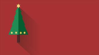 christmas tree with golden stars at red background