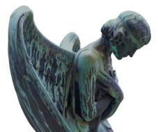 Mourning Angel Sculpture green