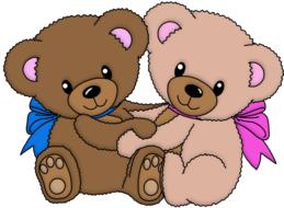 painted pair of teddy bears