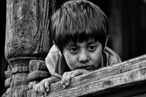 Indian Kid Black And white