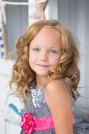 cute caucasian child Girl with blue eyes