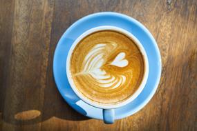 Coffee art, white heart