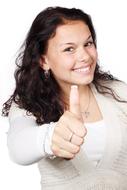 woman making approval gesture