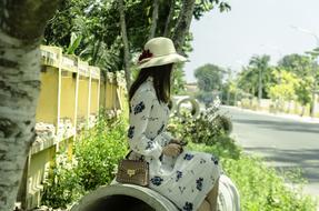 Girl Beautiful white hat