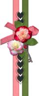 flower on the pink and green ribbons