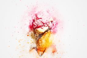 ice cream in hand, digital art