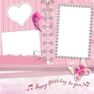 background happy birthday pink card