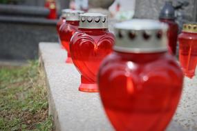 cemetery candle lights on gravestone, All Saints Day