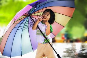 Little Girl with Umbrella