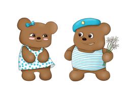 cute child little teddy drawing
