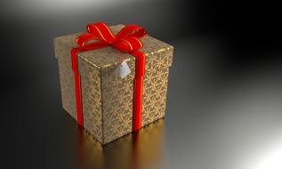 present gift box 3d drawing