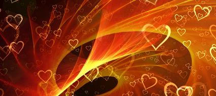 heart fire banner light