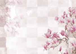 pink background flower backdrop drawing
