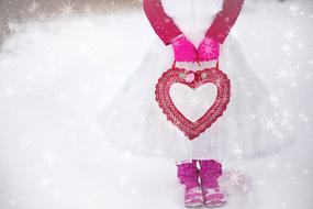 Valentine Heart Romantic snow girl