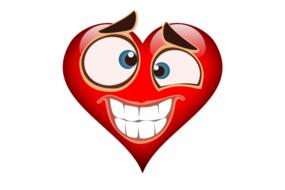 face red heart drawing