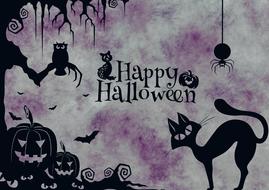 halloween cat weird surreal banner drawing