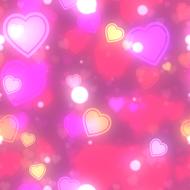 hearts bokeh background drawing