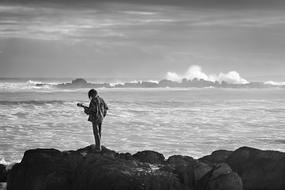 Musician Play Guitar sea