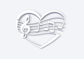 heart music clef banner