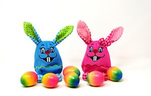 Easter Bunny Colorful and eggs