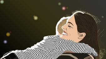 digital painting of a mother with child