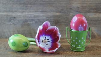 Easter Eggs flowers pail