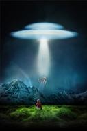 child alone ufo drawing