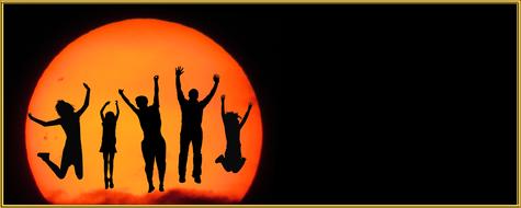 people jump red moon