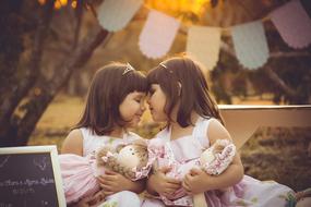 Twins Girls light sun