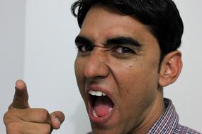 Angry Man with Point Finger