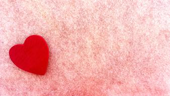 decorative red heart on the pink background